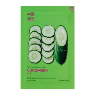 Holika Holika Pure Essence Mask Sheet Cucumber - Тканинна зволожуюча маска для обличчя з екстрактом огірка, 20 мл 