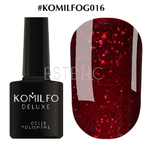 Гель-лак Komilfo DeLuxe Series №G016 (вишнево-красный, микроблеск), 8 мл