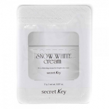 Secret Key Snow White Cream - Освітлюючий молочний крем для обличчя, 2 г
