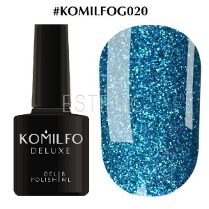 Гель-лак Komilfo DeLuxe Series №G020 (бирюзовый, микроблеск), 8 мл