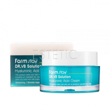 FarmStay Dr.V8 Solution Hyaluronic Acid Cream - Крем для обличчя зволожуючий з гіалуроновою кислотою, 50 мл