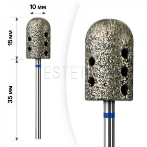 mART Насадка алмазна педикюрная М-025/2 Циліндр закруглений 10*15 мм