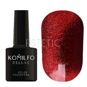 Гель-лак Komilfo 9D Cat’s eye Red 001 (темно-красный, магнитный), 8 мл