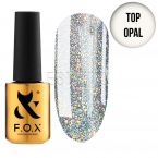 F.O.X Top Opal - Закрепитель для гель-лака с глиттером, 7 мл