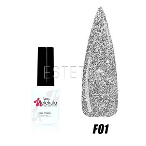Гель-лак Molekula FLASH Effect F01 (сріблястий, світловідбиваючий), 6 мл