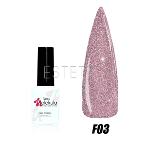 Гель-лак Molekula FLASH Effect F03 (сіро-ліловий, світловідбиваючий), 6 мл