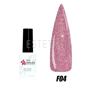 Гель-лак Molekula FLASH Effect F04 (пудровий рожевий, світловідбиваючий), 6 мл