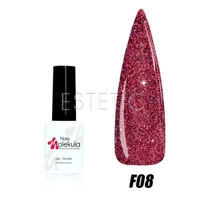 Гель-лак Molekula FLASH Effect F08 (темно-рожевий, світловідбиваючий), 6 мл