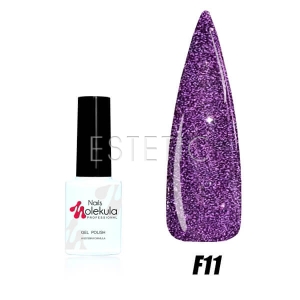 Гель-лак Molekula FLASH Effect F11 (темно-бузковий, світловідбиваючий), 6 мл