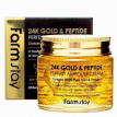 FarmStay 24K Gold & Peptide Perfect Ampoule Cream - Крем ампульный для лица антивозрастной с золотом и пептидами, 80 мл