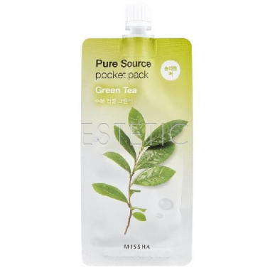 Missha Pure Source Pocket Pack Green Tea Нічна маска для обличчя з зеленим чаєм, 10 мл 