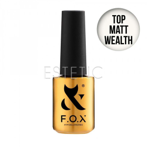 F.O.X Top Matt Wealth - Матовий закріплювач для гель-лаку без липкого шару,  7 мл