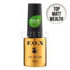 F.O.X Top Matt Wealth - Матовий закріплювач для гель-лаку без липкого шару, 12 мл 