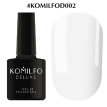 Гель-лак Komilfo Deluxe Series №D002 (білий порцеляновий, емаль), 8мл