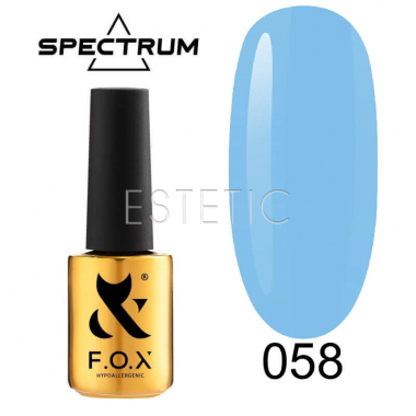 Гель-лак F.O.X Spectrum Gel Vinyl № 058 Circus (блакитний, емаль), 7 мл 