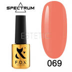 Гель-лак F.O.X Spectrum Gel Vinyl № 069 Ballerina (оранжево-персиковый, эмаль), 7 мл