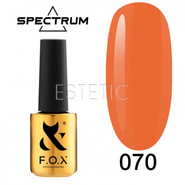 Гель-лак F.O.X Spectrum Gel Vinyl № 070 Muse (насичений помаранчевий, емаль), 7 мл 