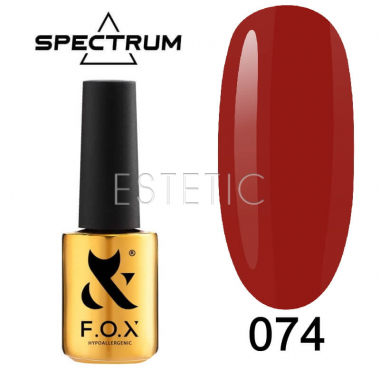 Гель-лак F.O.X Spectrum Gel Vinyl № 074 Front (насичений червоний, емаль), 7 мл 