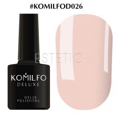 Гель-лак Komilfo Deluxe Series №D026 (світлий, кремово-бежево-рожевий, емаль), 8 мл
