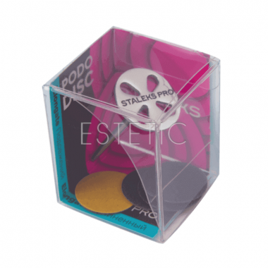 STALEKS PRO Педикюрный диск PODODISC M (20 мм) в комплекте со сменными файлами 180 грит 5 шт