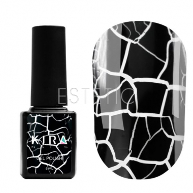 Гель-лак Kira Nails Crack Effect Black (чорний для кракелюра), 6 мл 