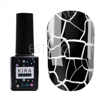 Гель-лак Kira Nails Crack Effect Black (чорний для кракелюра), 6 мл 