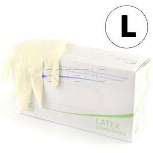 Polix PRO&MED Latex Рукавички латексні опудрені (L), щільність 5,0 г (1 пара)