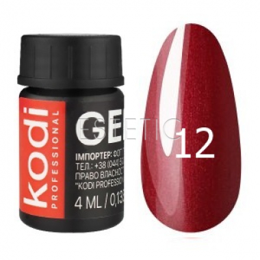 Kodi Professional Gel Paint №12 - гель-краска (вишневый с микроблеском), 4 мл