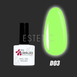 Гель-лак Molekula DISCO №D03 (салатовый флуоресцентный, неоновый), 11 мл