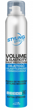 Joanna STYLING EFFECT Мусс для придания объема и эластичности волосам экстрасильной фиксации, 150 мл