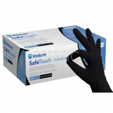 MEDICOM Рукавички нітрилові чорні SafeTouch Advanced Black (XS), щільність 5,0 г (1 пара)