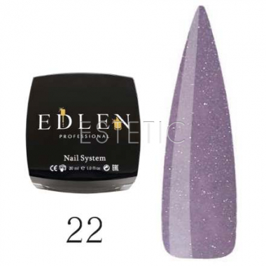 Edlen Professional French Rubber Base №022 - Камуфлююча база для гель-лаку (рожево-ліловий, з блискітками), 30 мл