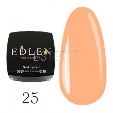 Edlen Professional French Rubber Base №025 - Камуфлирующая база для гель-лака (нежно-оранжевая, эмаль), 30 мл
