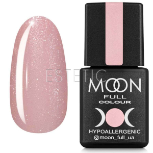 MOON FULL Barbie Color Rubber Base №003 Кольорове базове покриття (світло-рожевий зі сріблястим мікроблиском), 8 мл