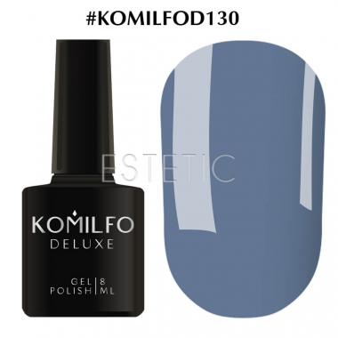 Гель-лак Komilfo Deluxe Series №D130 (темний, сіро-блакитний, емаль), 8 мл