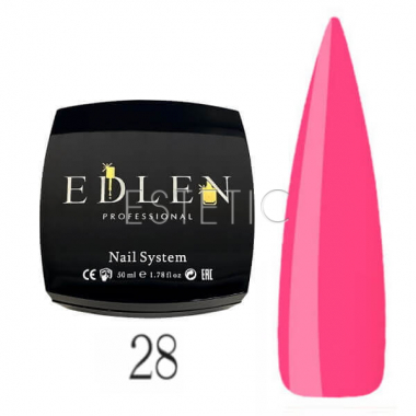 Edlen Professional French Rubber Base Summer Neon №028 - Камуфлююча база для гель-лаку (рожевий, неоновий), 30 мл