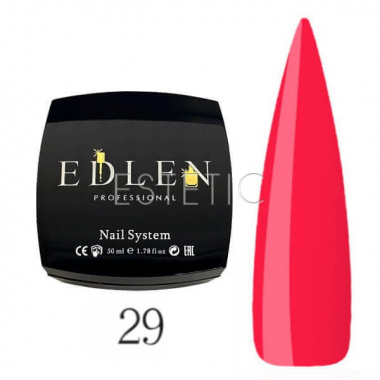 Edlen Professional French Rubber Base Summer Neon №029 - Камуфлююча база для гель-лаку (коралово-червоний, неоновий), 30 мл