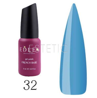 Edlen Professional French Rubber Base №032 - Камуфлююча база для гель-лаку (приглушений блакитний),  9 мл
