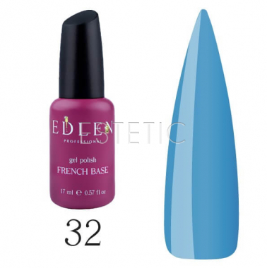 Edlen Professional French Rubber Base №032 - Камуфлирующая база для гель-лака (приглушенный голубой), 17 мл
