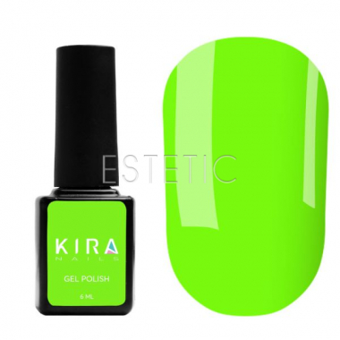 Гель-лак Kira Nails №185 (неоново-салатовый, эмаль) 6 мл