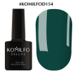 Гель-лак Komilfo Deluxe Series №D154 (темний, бірюзово-зелений, емаль), 8 мл