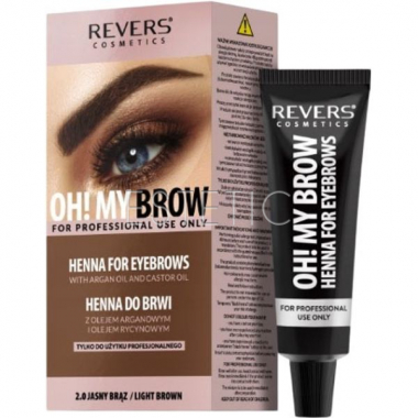 REVERS Краска для бровей OH! MY BROW 2.0 светло- коричневая+активатор, 15 мл+15 мл