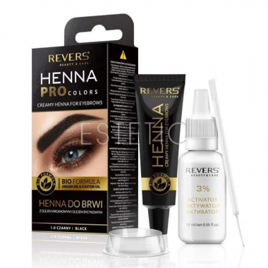 REVERS Henna Pro Colors №1.0 Black - Кремовая хна для бровей (черный)