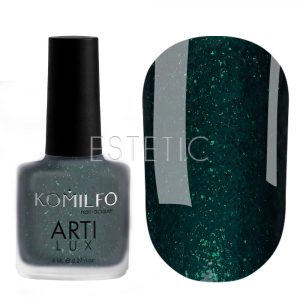 Лак для ногтей Komilfo ArtiLux 028 (глубокий зеленый с микроблеском), 8 мл