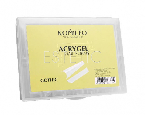 Komilfo Top Nail Forms, Gothic - Верхні форми для нарощування, готичний мигдаль, 120 шт 
