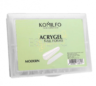Komilfo AcryGel Top Nail Forms, Modern Верхние формы для наращивания, современный мигдаль, 120 шт