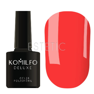 Гель-лак Komilfo Kaleidoscopic Collection K021 (яскравий кораловий, неоновий), 8 мл 