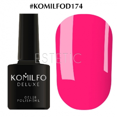Гель-лак Komilfo Deluxe Series №D174 (яскравий, насичений трохи темно-рожевий, неоновий), 8 мл