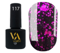 Гель-лак Valeri №117 (черный полупрозрачный с розовыми блестками), 6 мл