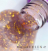 Фото 4 - Edlen Professional Base Potal №042 - Камуфлююча база для гель-лаку (рожева гвоздика з золотими хлоп'ями поталі), 17 мл